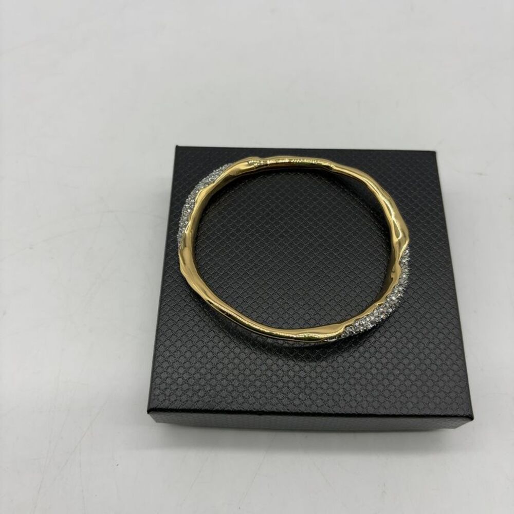 Alexis Bittar Solanales Gold Crystal Skinny Bangle Bracelet